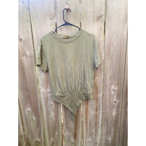 Nuuds Soft Cotton Everyday T-Shirt Bodysuit Size medium Olive Green - Picture 2 of 6